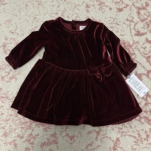 Formal velvet burgundy baby girl dress (new)